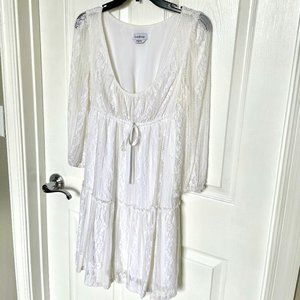 Bebe - White Lace Midi Dress